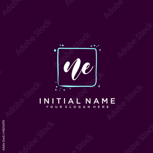 NE monogram logo template vector	