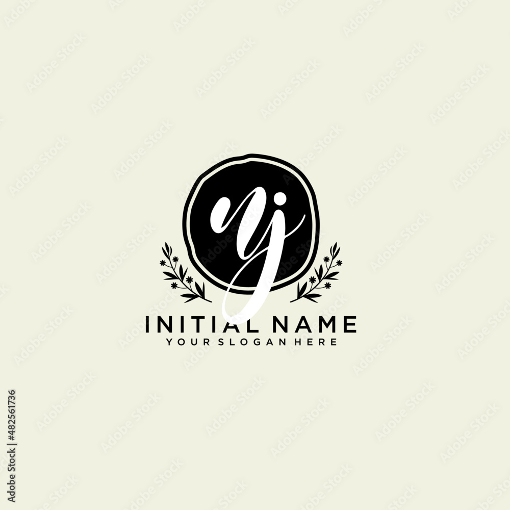 NJ monogram logo template vector NJ monogram logo template vector