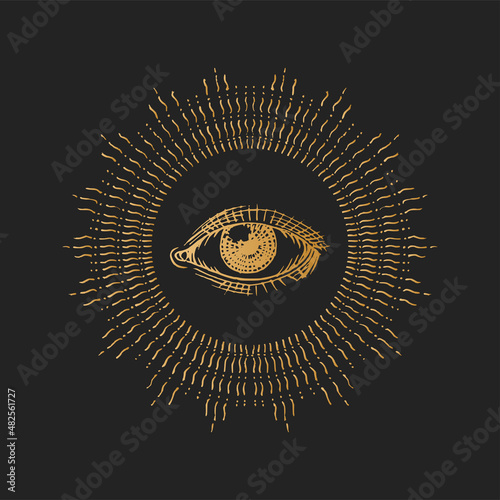 All seeing eye. Eye of Providence illustration.