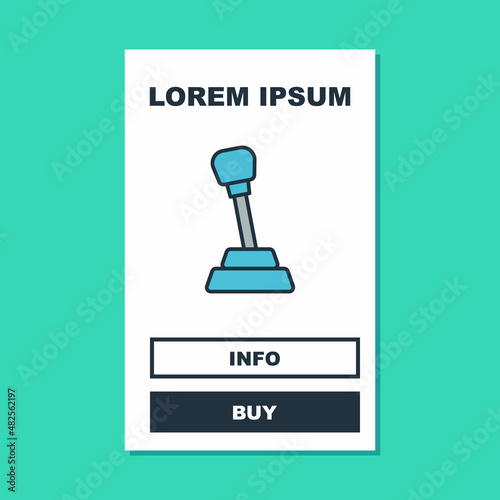 Filled outline Gear shifter icon isolated on turquoise background. Manual transmission icon. Vector