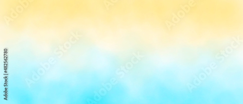 light blue and yellow watercolor background gradient background. paper illustration desktop site. sea and sand 