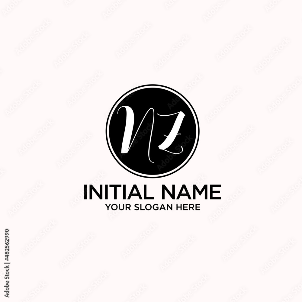NZ monogram logo template vector NZ monogram logo template vector