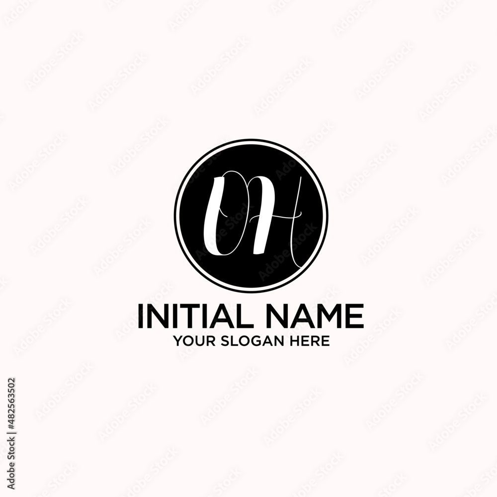 OH monogram logo template vector	