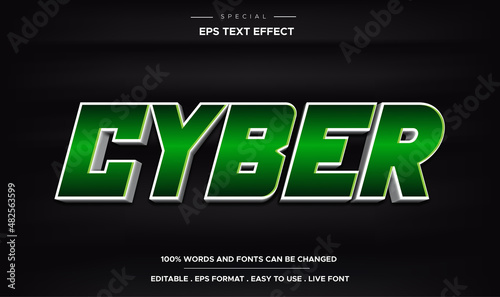 cyber text effect, editable hacker and security text style