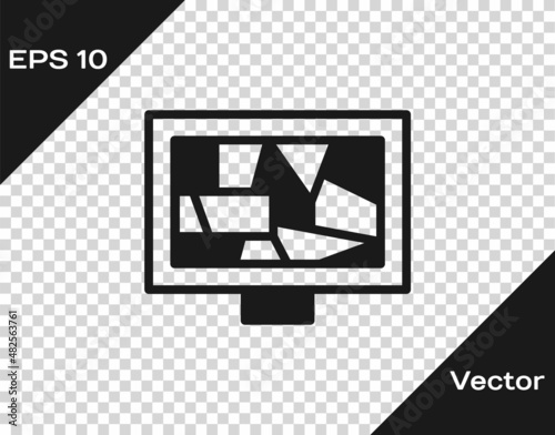 Black Picture art icon isolated on transparent background. Vector