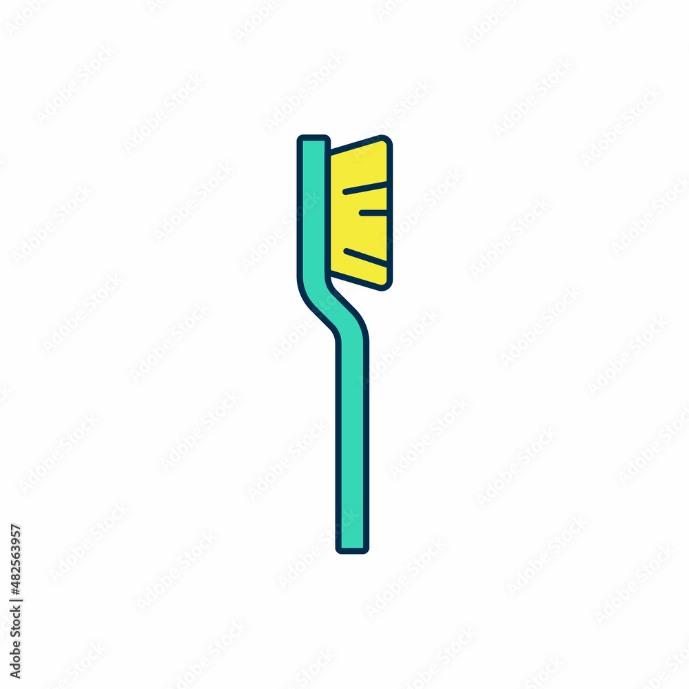 Filled outline Toothbrush icon isolated on white background. Vector Filled outline Toothbrush icon isolated on white background. Vector