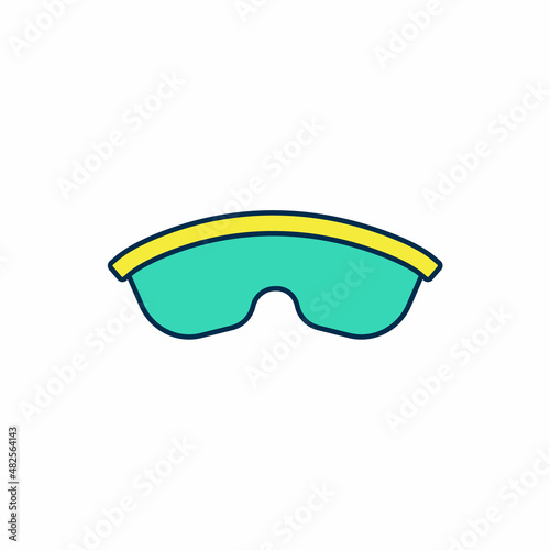 Filled outline Safety goggle glasses icon isolated on white background. Vector