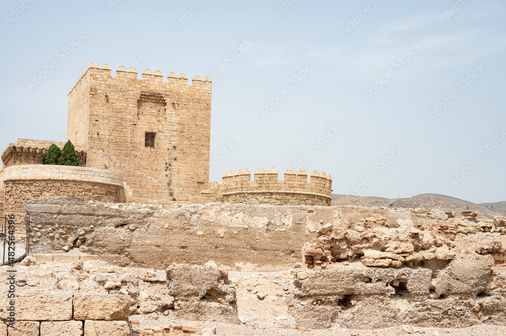 Remains of the walls of the fortification of the Alcazaba