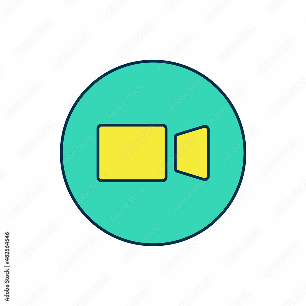 Filled outline Video chat conference icon isolated on white background. Online meeting work form home. Remote project management. Vector Filled outline Video chat conference icon isolated on white background. Online meeting work form home. Remote project management. Vector