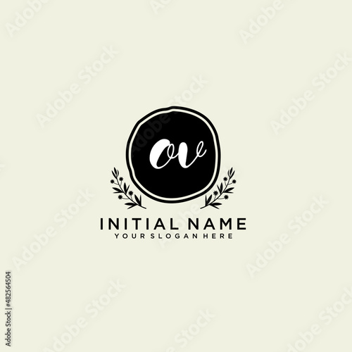 OV monogram logo template vector 