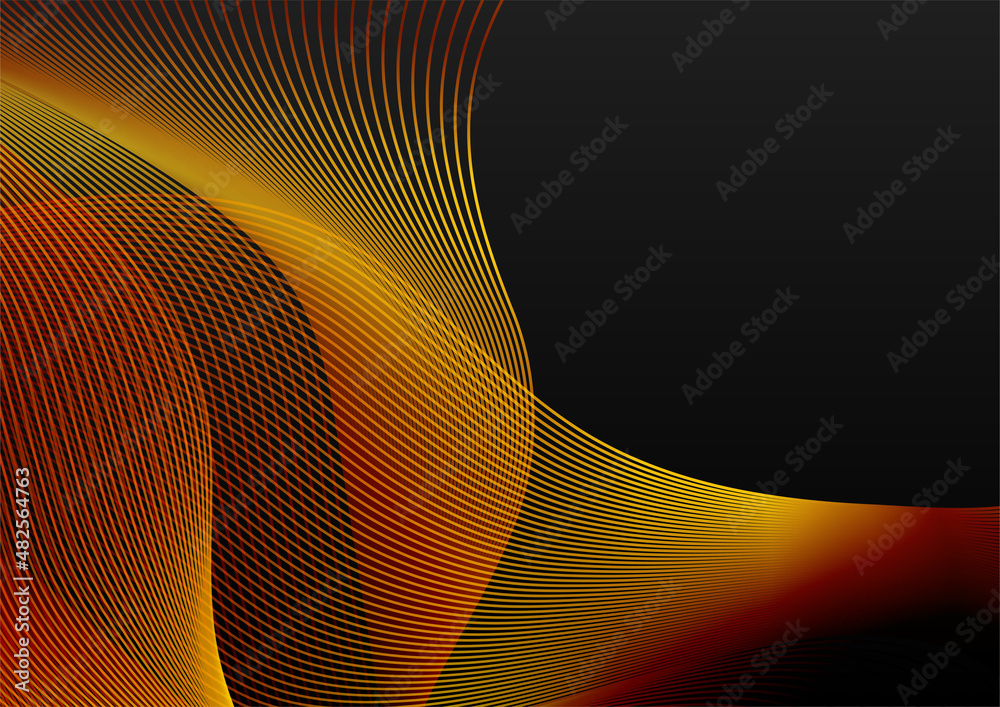 Abstract black and gold lines background with light effect Abstract black and gold lines background with light effect