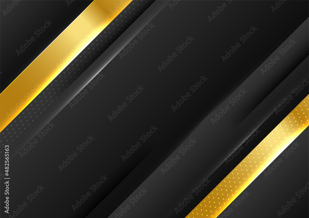 Abstract black and gold lines background with light effect Abstract black and gold lines background with light effect