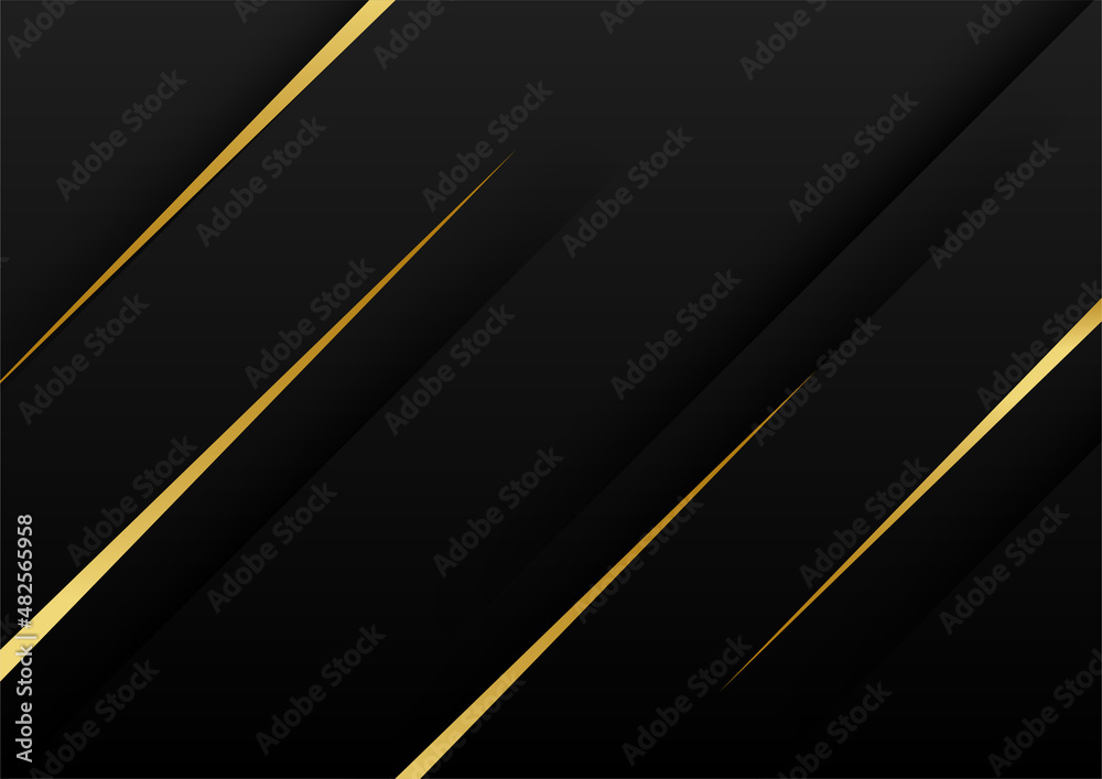 Abstract black and gold lines background with light effect Abstract black and gold lines background with light effect