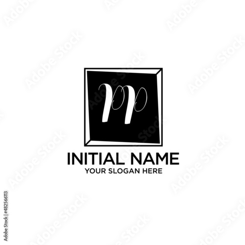 PP monogram logo template vector 