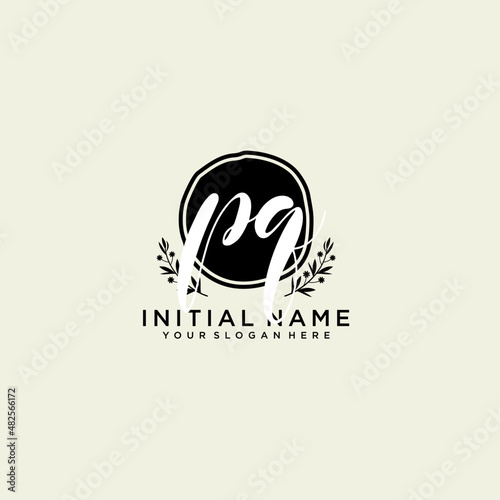 PQ monogram logo template vector 