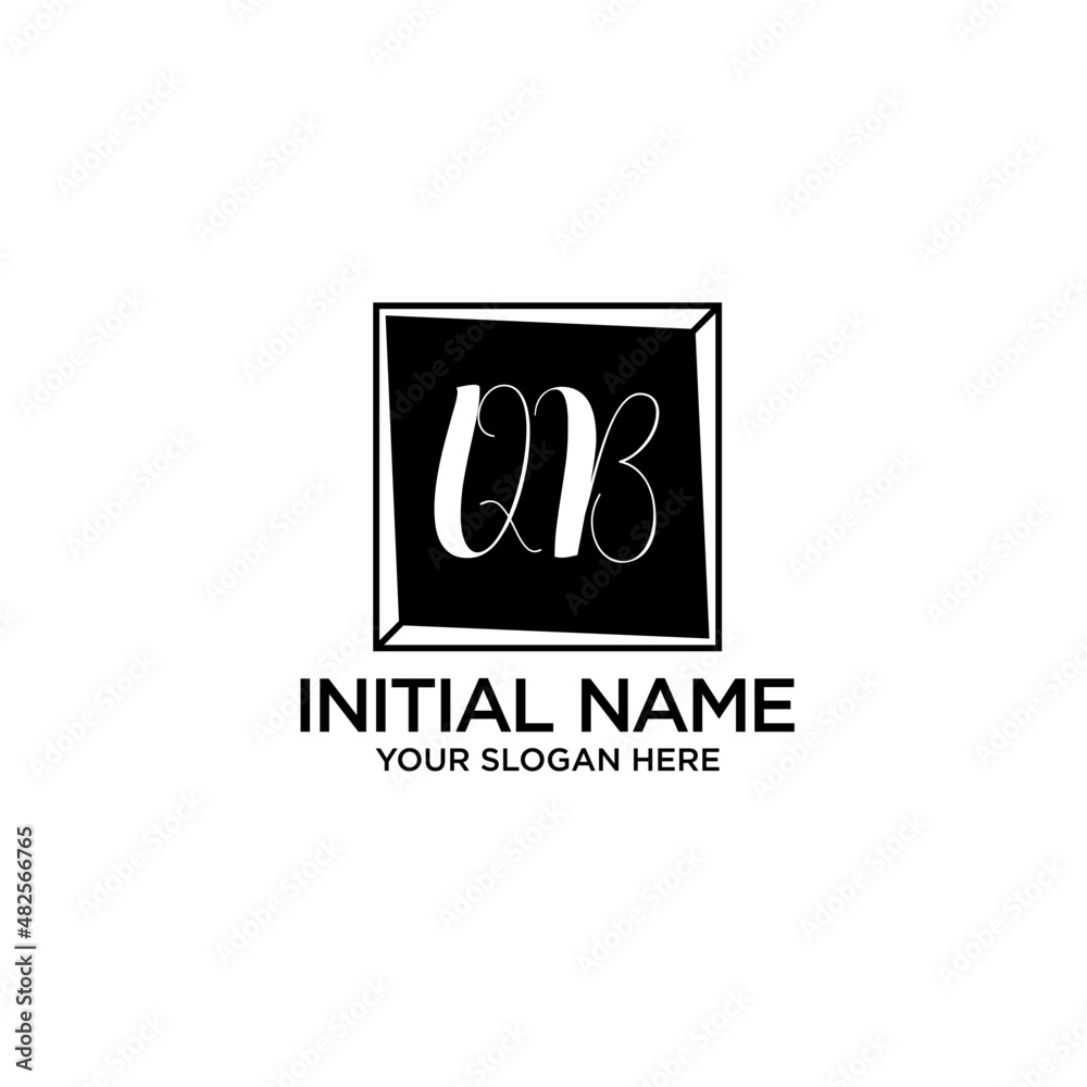 QB monogram logo template vector QB monogram logo template vector