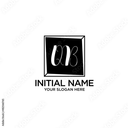 QB monogram logo template vector	