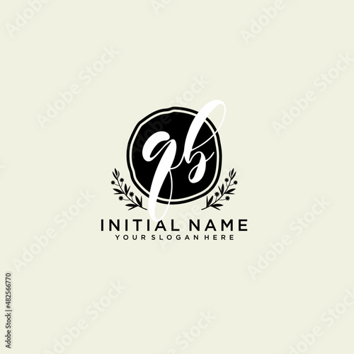 QB monogram logo template vector	