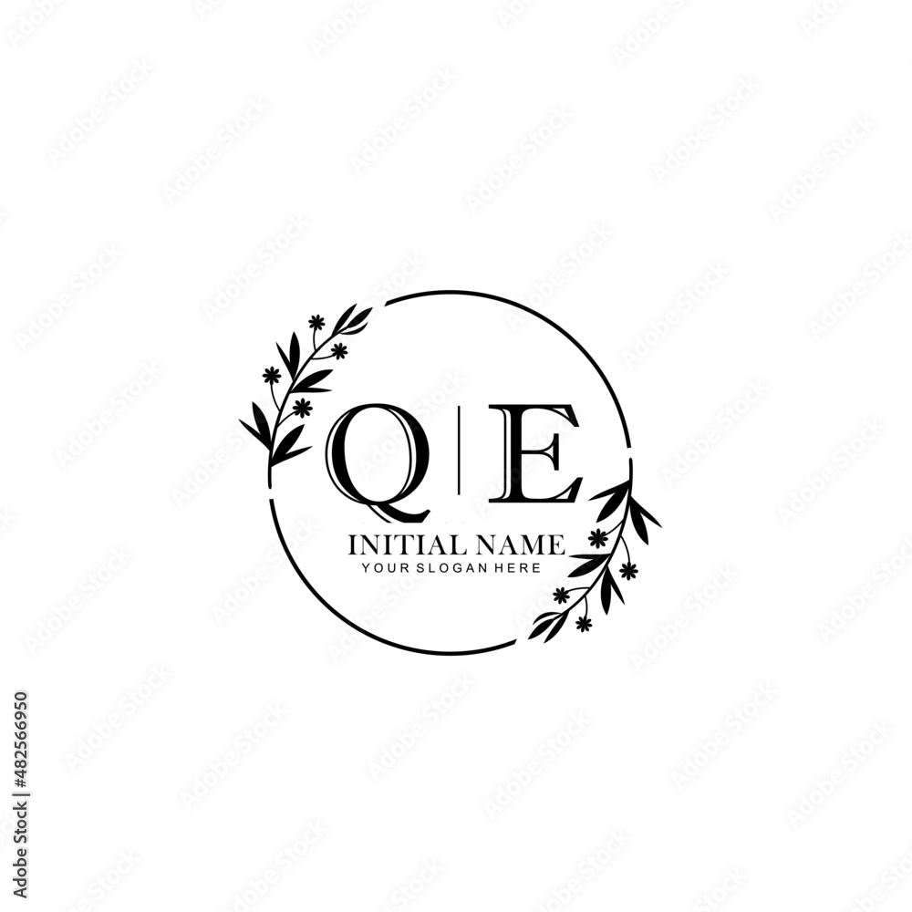 Obraz premium QE Hand drawn wedding monogram logo