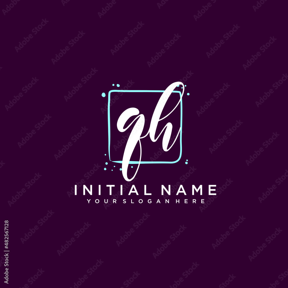 QH monogram logo template vector QH monogram logo template vector