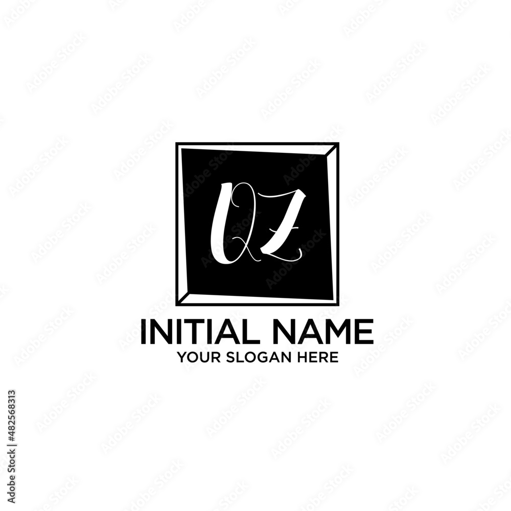 QZ monogram logo template vector QZ monogram logo template vector