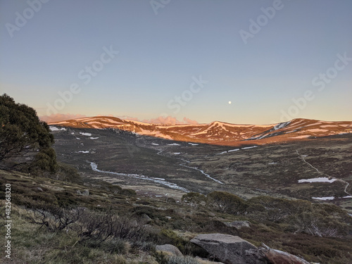 sunrise in alpine area