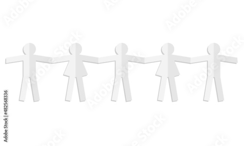 Paper human isolated on a white background
