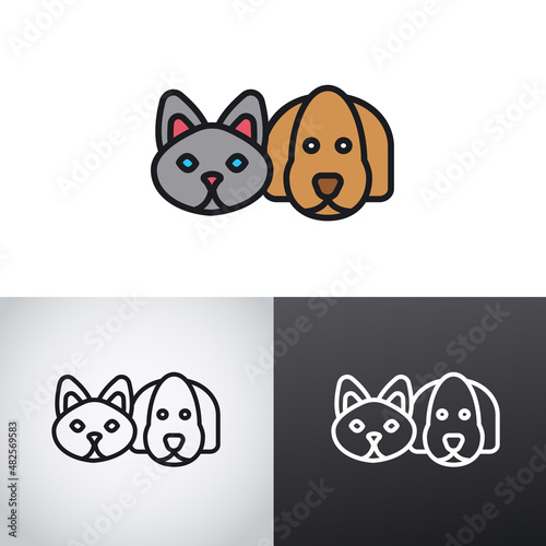 Cat and dog logo