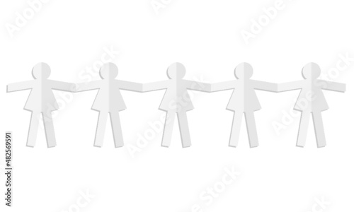 Paper woman isolated on a white background