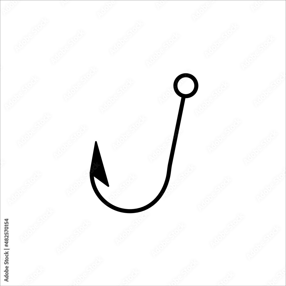 hook for fishing icon, vector, illustration, 10 eps