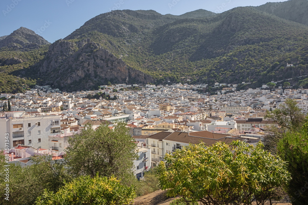 Looking over the white houses of Ubrique from an outlook above the village