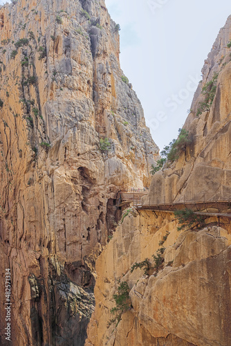 The King's pathway leading towards the bridge over the Guadalhorce gorge near the exit