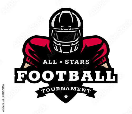 American Football tournament emblem, logo. Vector illustration.