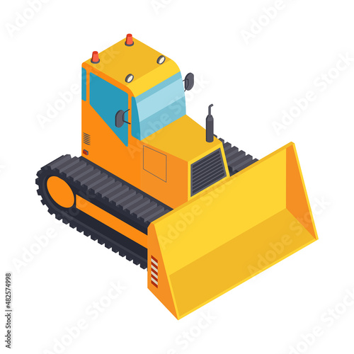 Isometric Caterpillar Bulldozer