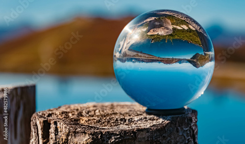 Canvas Print Crystal ball alpine summer landscape shot at the famous Asitz summit, Leogang, S