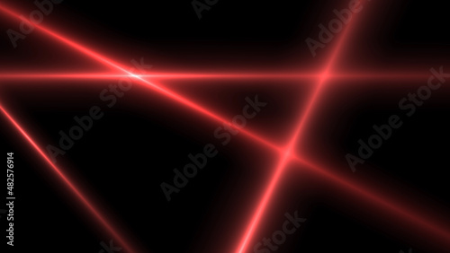 bright red rays on black background