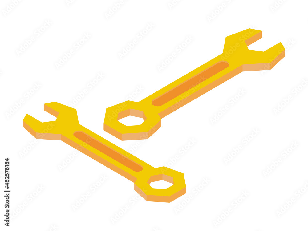 Isometric Wrenches Illustration Isometric Wrenches Illustration
