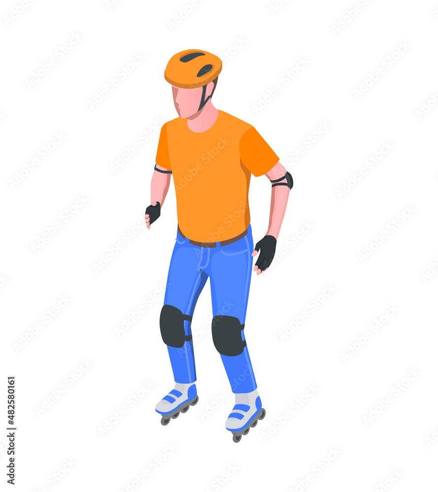 Rollerskating Isometric Icon Rollerskating Isometric Icon
