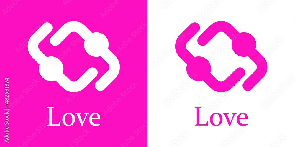 Banner con texto Love con logotipo abstracto con abrazo de gente con líneas para su uso en invitaciones y tarjetas de felicitación Banner con texto Love con logotipo abstracto con abrazo de gente con líneas para su uso en invitaciones y tarjetas de felicitación