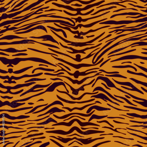 Tiger skin seamless pattern. Vector animal print for background  fabric print  textile  paper print