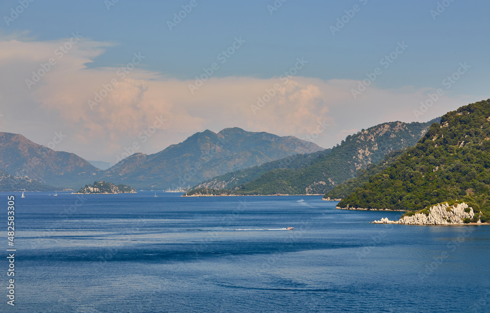 Rocky mountain Islands in the Bay of Marmaris. Seascape Rocky mountain Islands in the Bay of Marmaris. Seascape