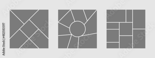 Collage set. Picture frame for photos. Vector