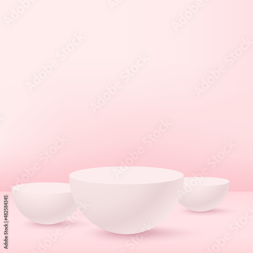 Abstract background with pink podium for presentation. Vector