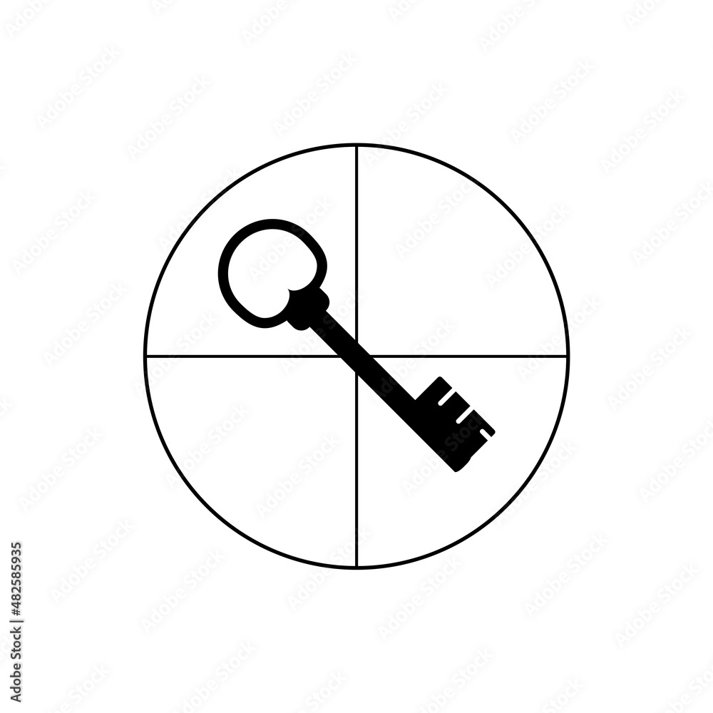 Target key icon isolated on white background Target key icon isolated on white background