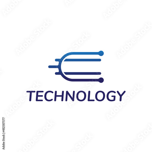 letter C technology logo design
