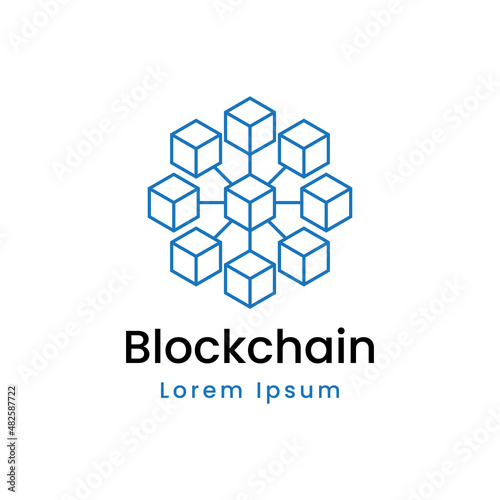 modern blockchain vector logo design