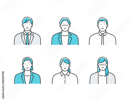 会社員の男女のイラストセット