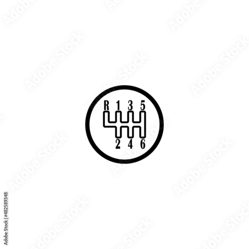 Gear box icon, stick shift template vector illustration
