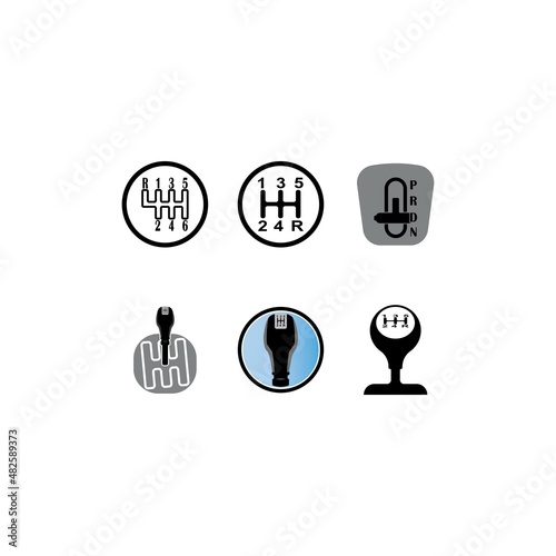 Gear box icon, stick shift template vector illustration
