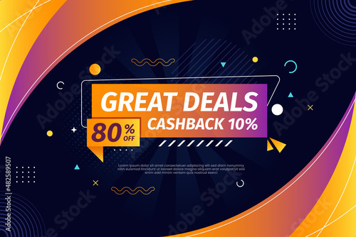 Great deals discount and cashback banner